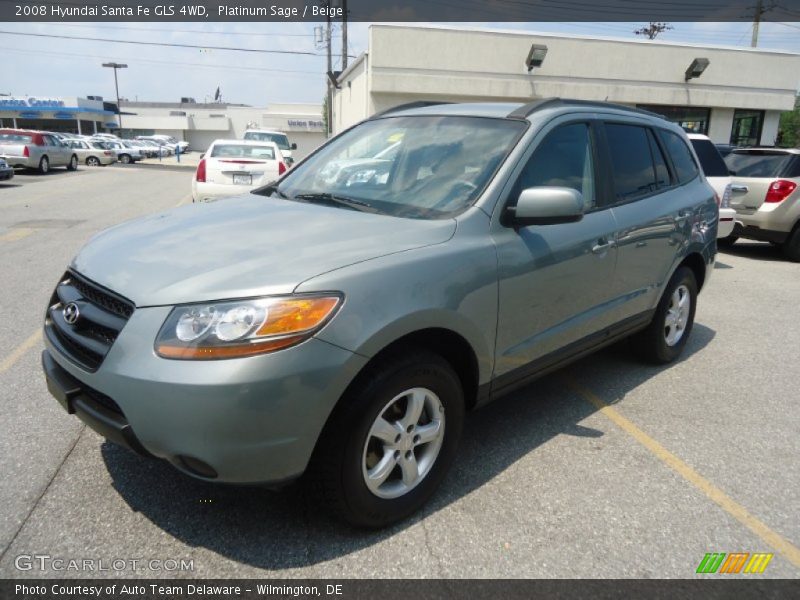 Platinum Sage / Beige 2008 Hyundai Santa Fe GLS 4WD