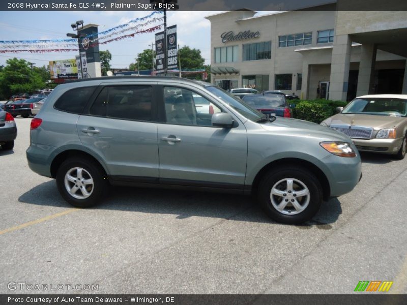 Platinum Sage / Beige 2008 Hyundai Santa Fe GLS 4WD