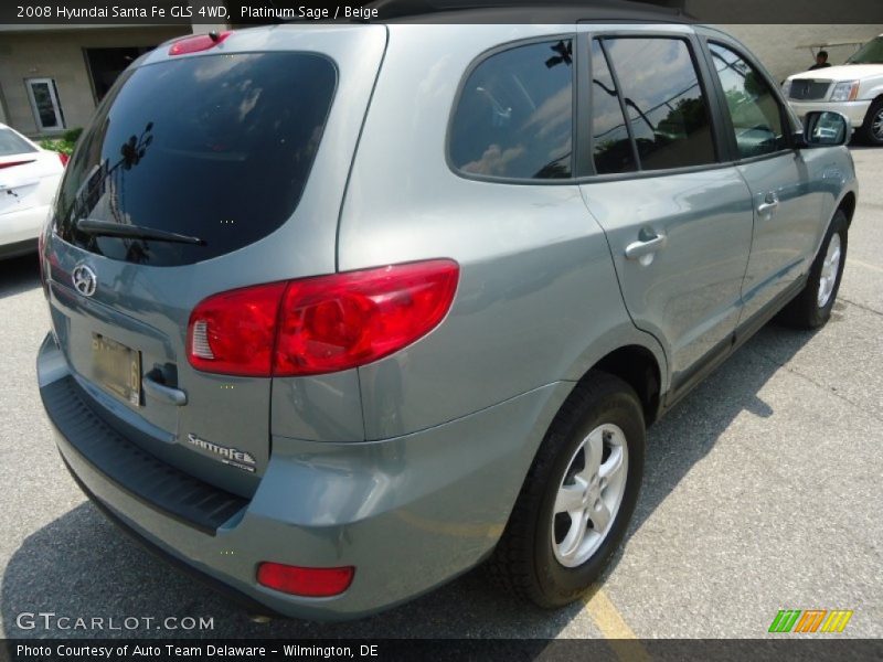 Platinum Sage / Beige 2008 Hyundai Santa Fe GLS 4WD