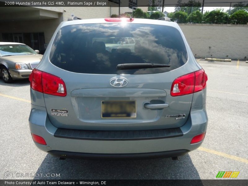 Platinum Sage / Beige 2008 Hyundai Santa Fe GLS 4WD