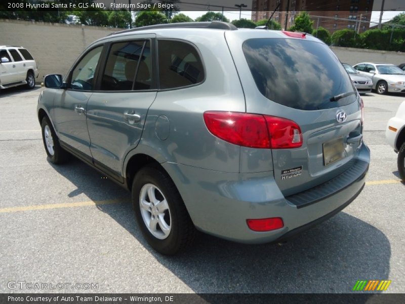 Platinum Sage / Beige 2008 Hyundai Santa Fe GLS 4WD