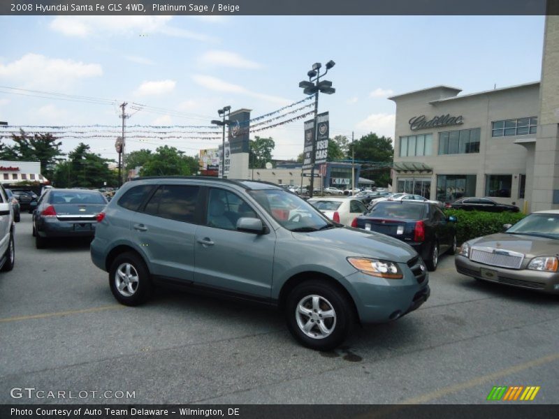 Platinum Sage / Beige 2008 Hyundai Santa Fe GLS 4WD
