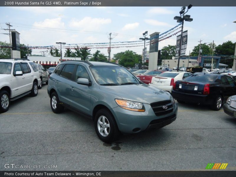 Platinum Sage / Beige 2008 Hyundai Santa Fe GLS 4WD