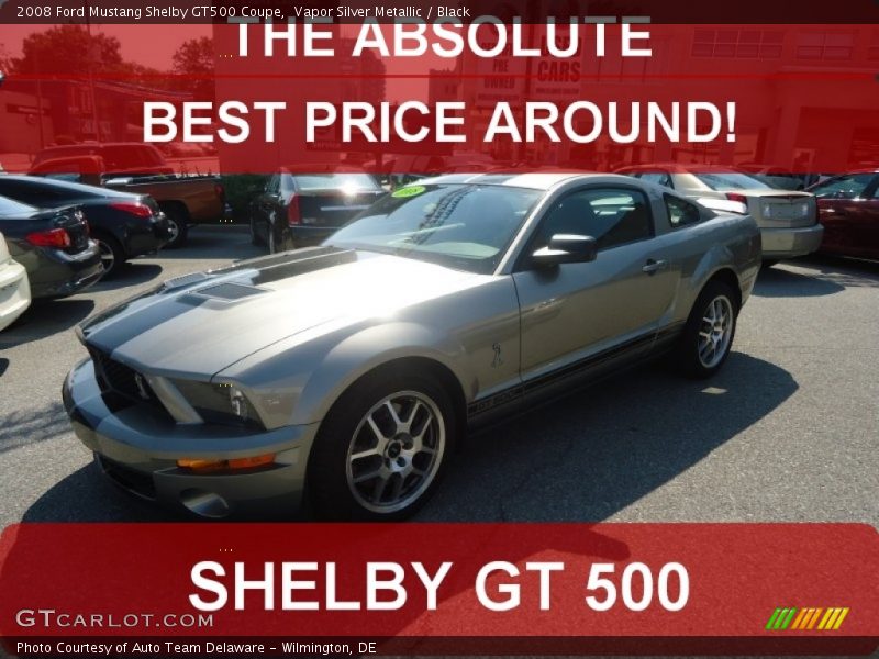 Vapor Silver Metallic / Black 2008 Ford Mustang Shelby GT500 Coupe