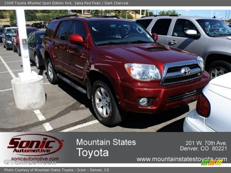Salsa Red Pearl / Dark Charcoal 2008 Toyota 4Runner Sport Edition 4x4