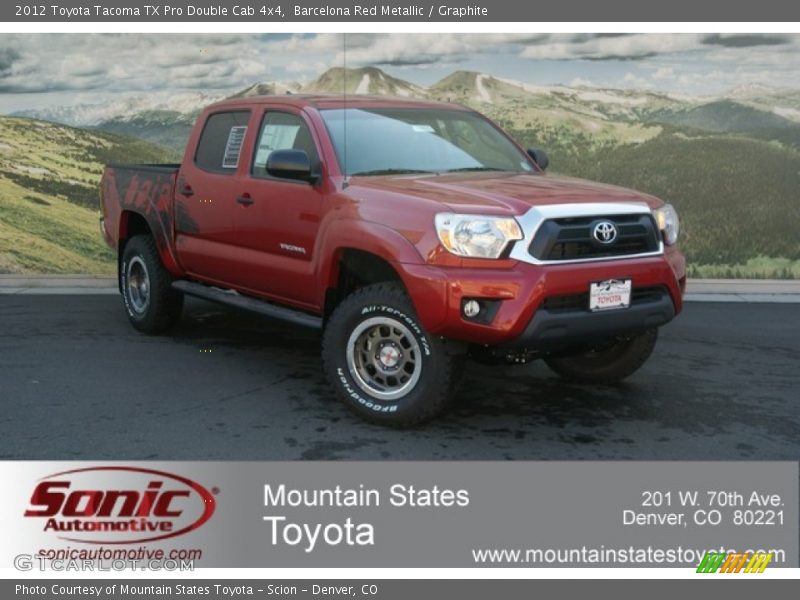 Barcelona Red Metallic / Graphite 2012 Toyota Tacoma TX Pro Double Cab 4x4