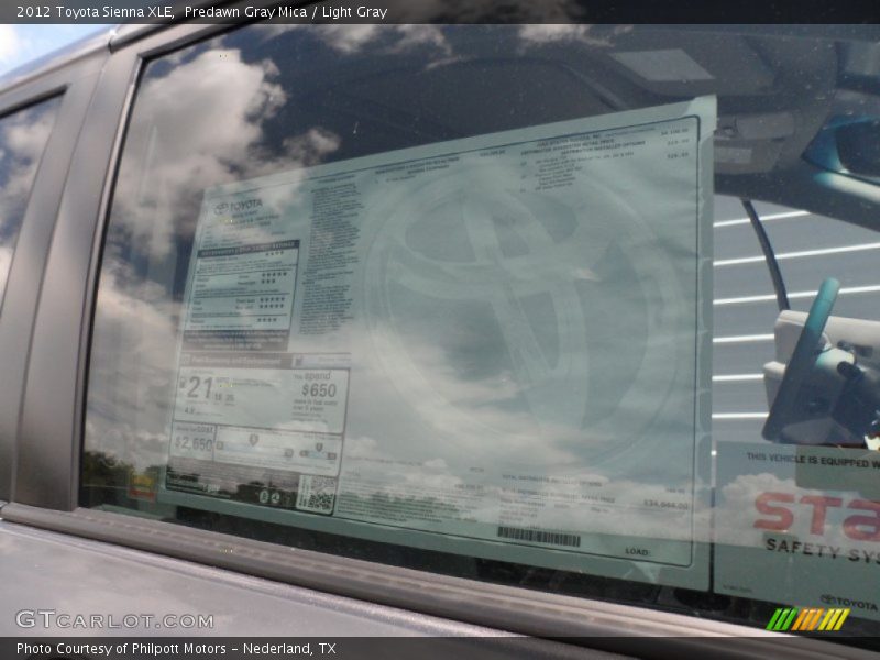 Predawn Gray Mica / Light Gray 2012 Toyota Sienna XLE