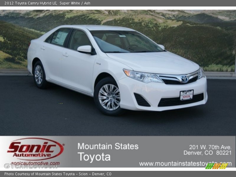 Super White / Ash 2012 Toyota Camry Hybrid LE