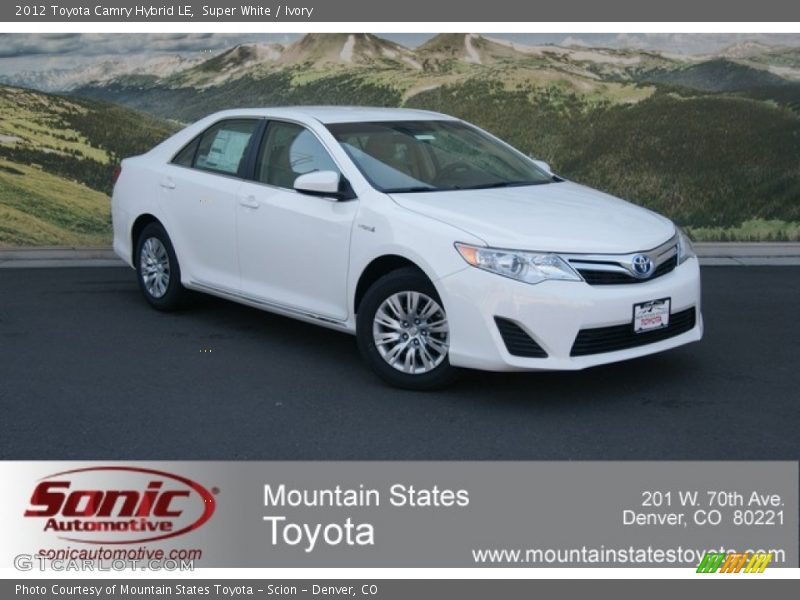 Super White / Ivory 2012 Toyota Camry Hybrid LE