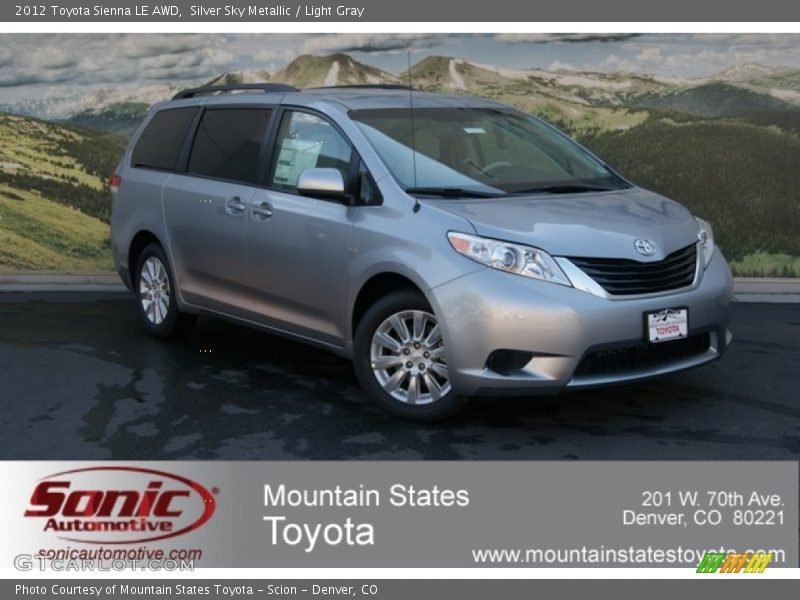 Silver Sky Metallic / Light Gray 2012 Toyota Sienna LE AWD