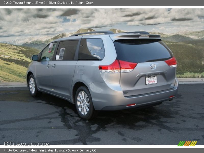 Silver Sky Metallic / Light Gray 2012 Toyota Sienna LE AWD