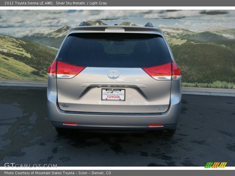 Silver Sky Metallic / Light Gray 2012 Toyota Sienna LE AWD