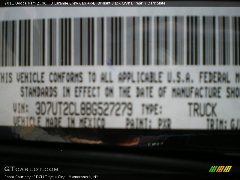 Brilliant Black Crystal Pearl / Dark Slate 2011 Dodge Ram 2500 HD Laramie Crew Cab 4x4
