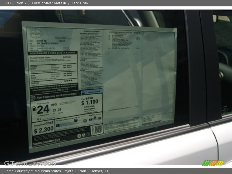 Classic Silver Metallic / Dark Gray 2012 Scion xB