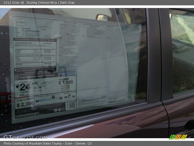 Sizzling Crimson Mica / Dark Gray 2012 Scion xB