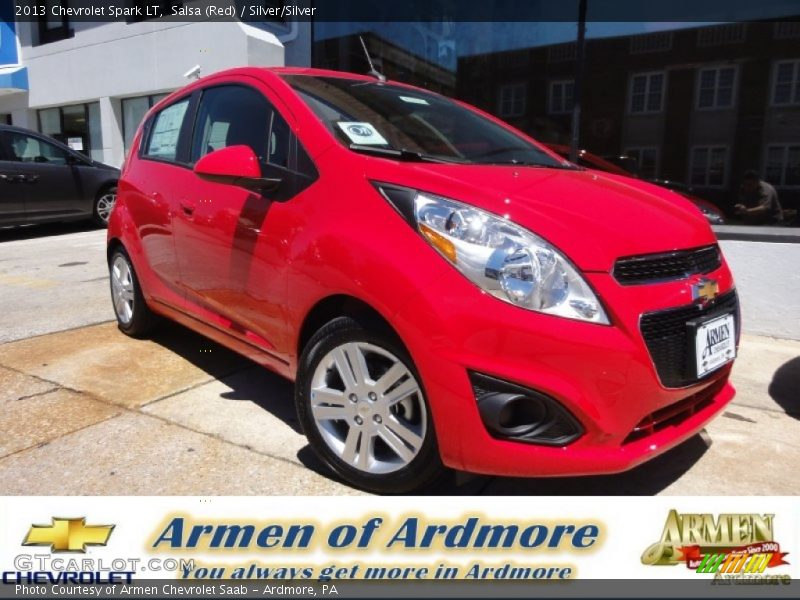 Salsa (Red) / Silver/Silver 2013 Chevrolet Spark LT