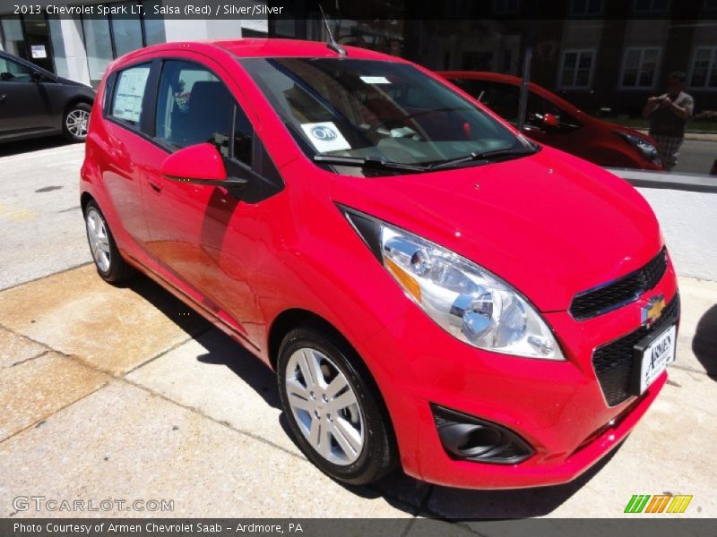 Salsa (Red) / Silver/Silver 2013 Chevrolet Spark LT
