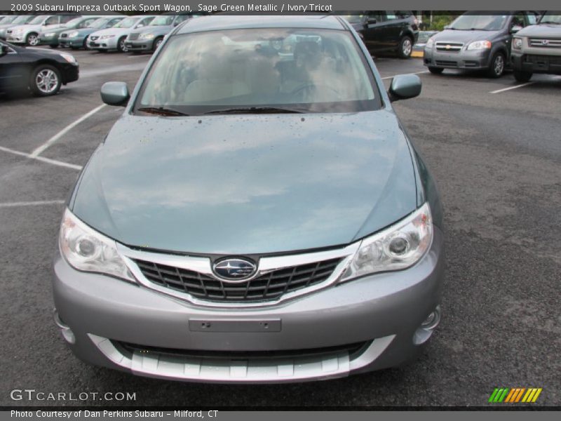 Sage Green Metallic / Ivory Tricot 2009 Subaru Impreza Outback Sport Wagon