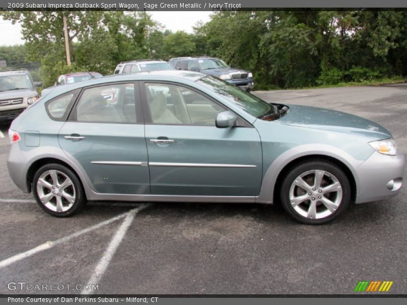 Sage Green Metallic / Ivory Tricot 2009 Subaru Impreza Outback Sport Wagon