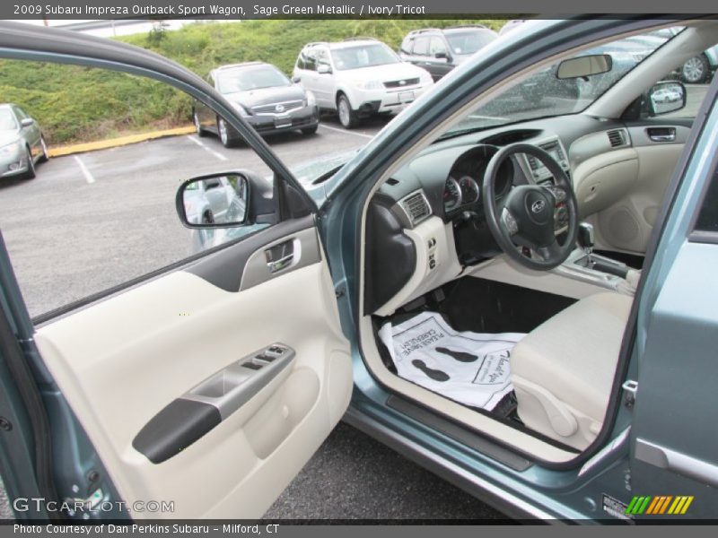 Sage Green Metallic / Ivory Tricot 2009 Subaru Impreza Outback Sport Wagon
