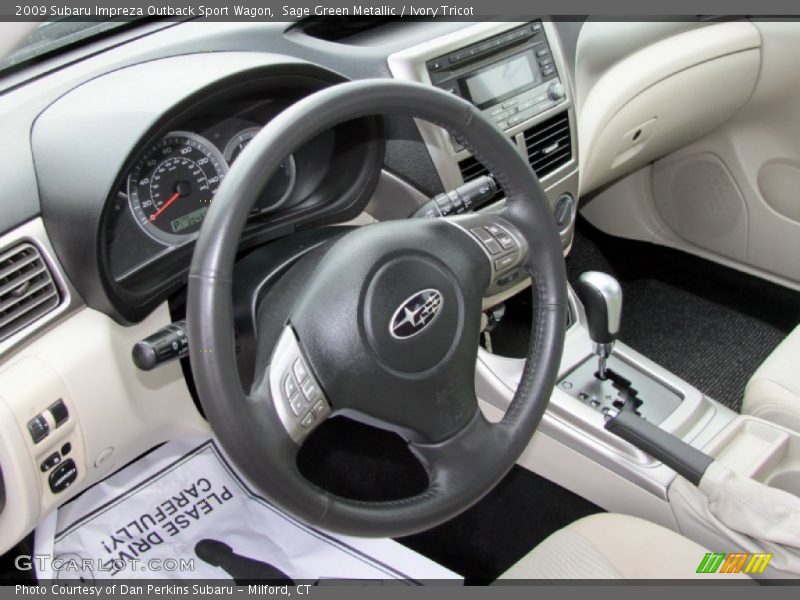 Sage Green Metallic / Ivory Tricot 2009 Subaru Impreza Outback Sport Wagon