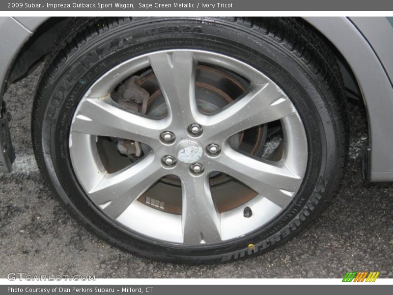 Sage Green Metallic / Ivory Tricot 2009 Subaru Impreza Outback Sport Wagon