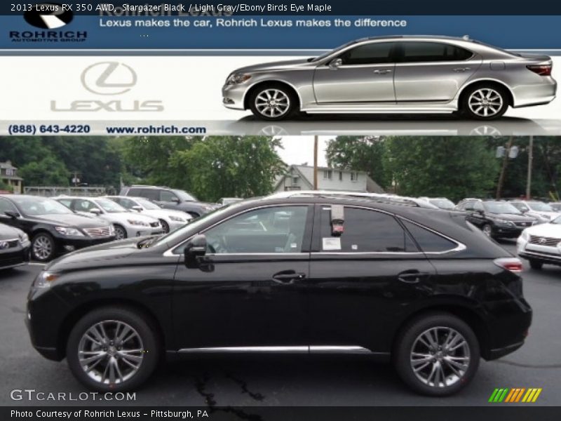 Stargazer Black / Light Gray/Ebony Birds Eye Maple 2013 Lexus RX 350 AWD