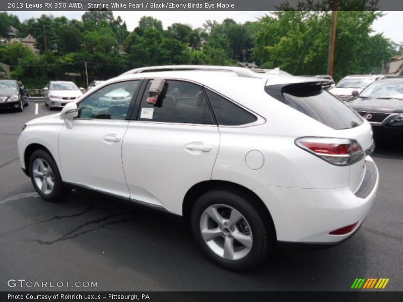 Starfire White Pearl / Black/Ebony Birds Eye Maple 2013 Lexus RX 350 AWD