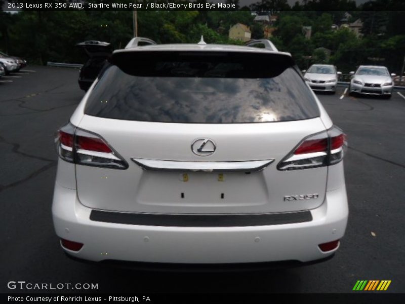 Starfire White Pearl / Black/Ebony Birds Eye Maple 2013 Lexus RX 350 AWD