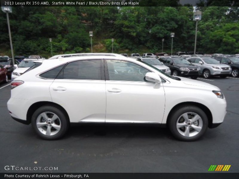 Starfire White Pearl / Black/Ebony Birds Eye Maple 2013 Lexus RX 350 AWD