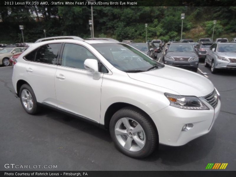 Starfire White Pearl / Black/Ebony Birds Eye Maple 2013 Lexus RX 350 AWD