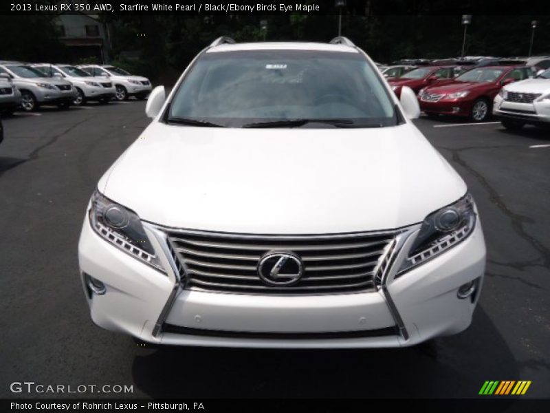 Starfire White Pearl / Black/Ebony Birds Eye Maple 2013 Lexus RX 350 AWD