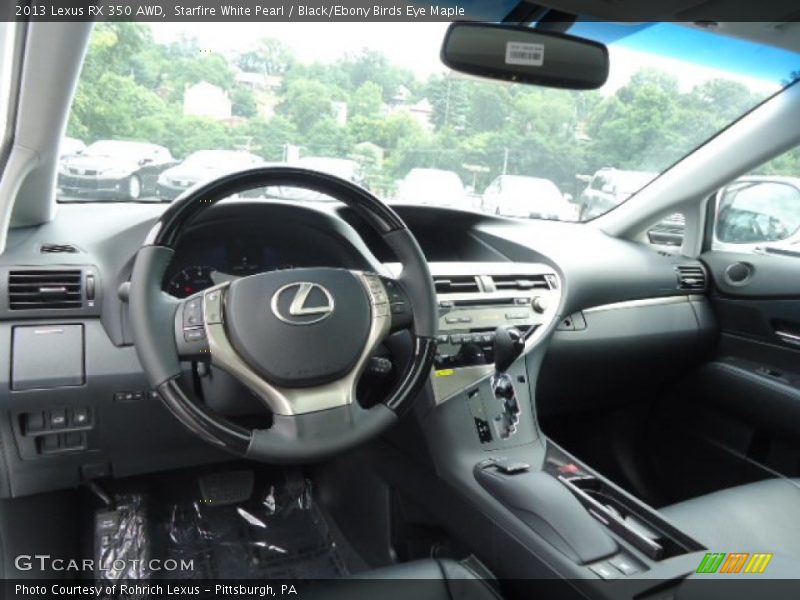 Starfire White Pearl / Black/Ebony Birds Eye Maple 2013 Lexus RX 350 AWD