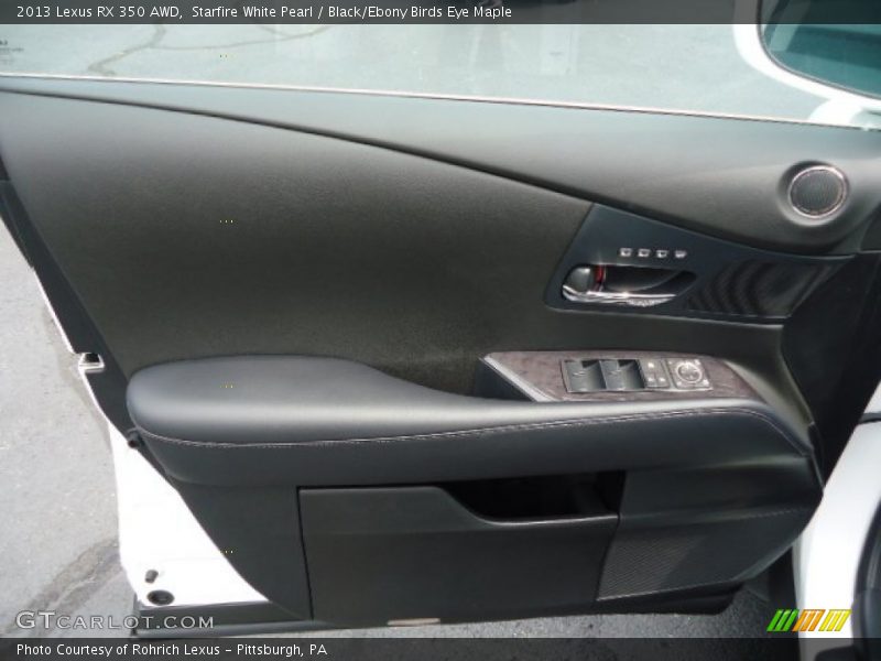 Starfire White Pearl / Black/Ebony Birds Eye Maple 2013 Lexus RX 350 AWD