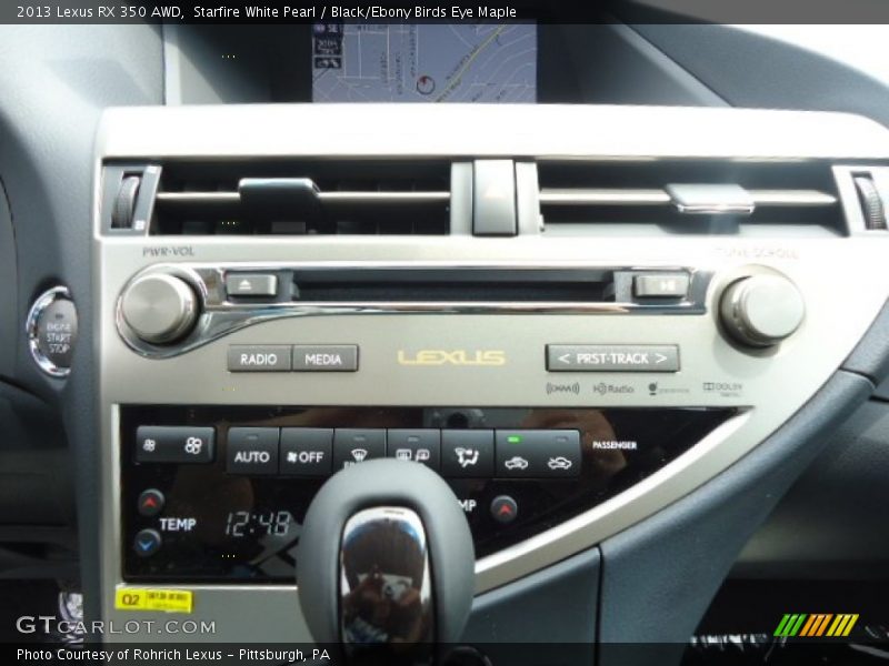 Starfire White Pearl / Black/Ebony Birds Eye Maple 2013 Lexus RX 350 AWD
