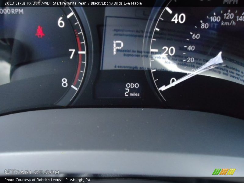 Starfire White Pearl / Black/Ebony Birds Eye Maple 2013 Lexus RX 350 AWD