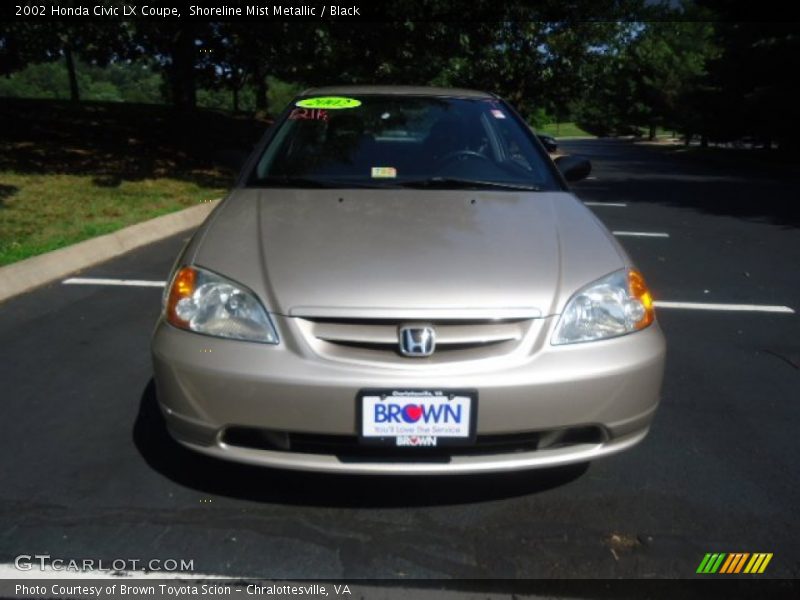 Shoreline Mist Metallic / Black 2002 Honda Civic LX Coupe