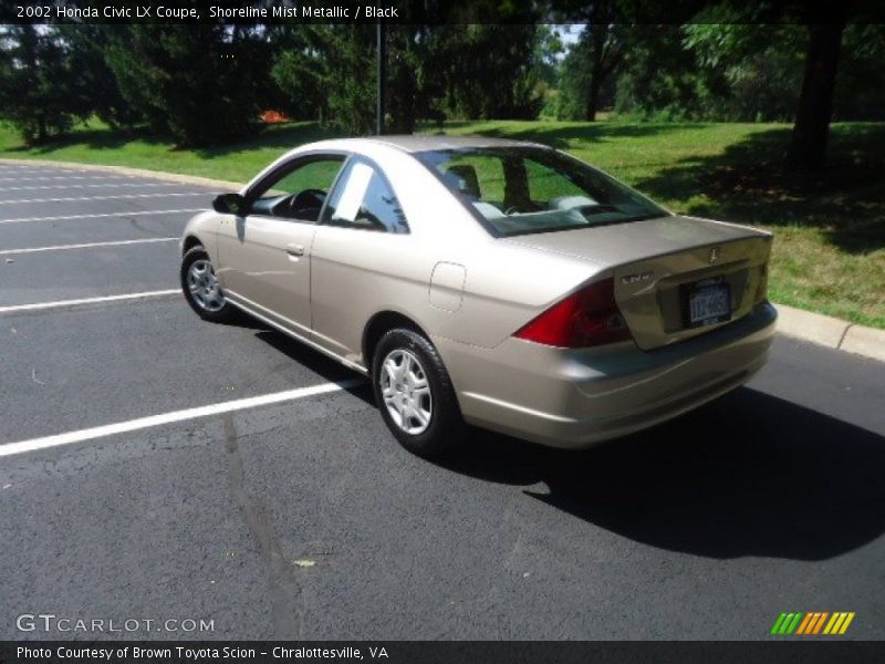 Shoreline Mist Metallic / Black 2002 Honda Civic LX Coupe