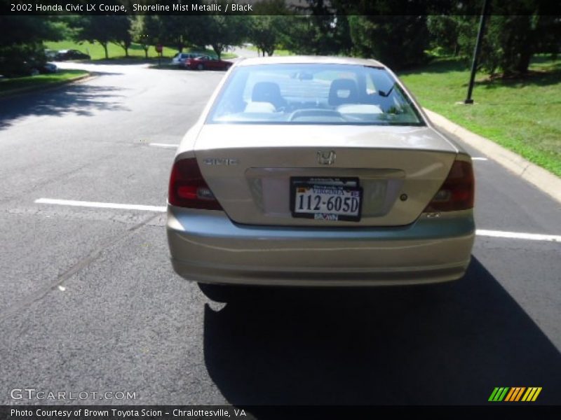 Shoreline Mist Metallic / Black 2002 Honda Civic LX Coupe