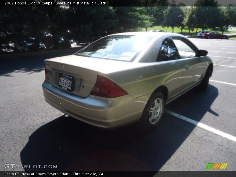 Shoreline Mist Metallic / Black 2002 Honda Civic LX Coupe