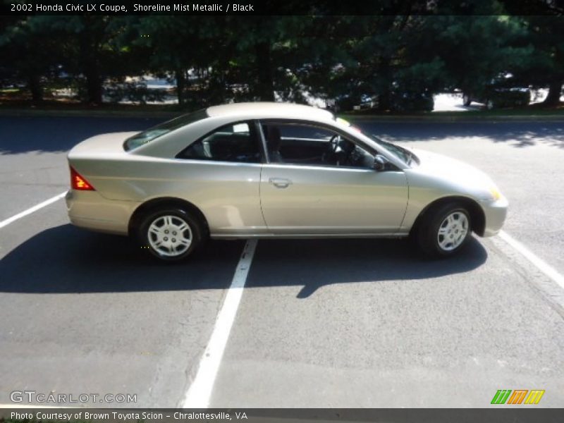 Shoreline Mist Metallic / Black 2002 Honda Civic LX Coupe