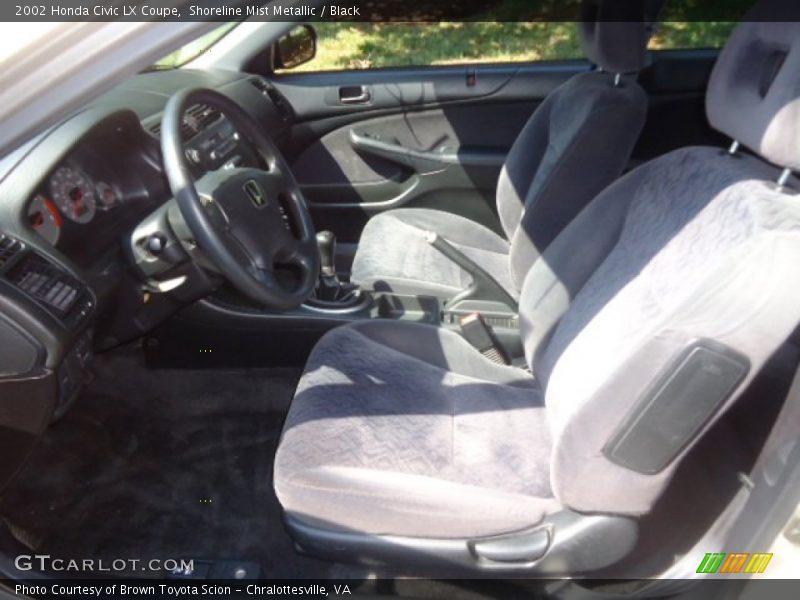 Shoreline Mist Metallic / Black 2002 Honda Civic LX Coupe