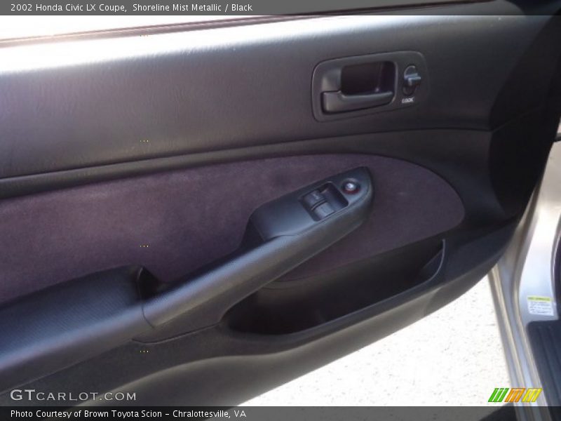 Shoreline Mist Metallic / Black 2002 Honda Civic LX Coupe