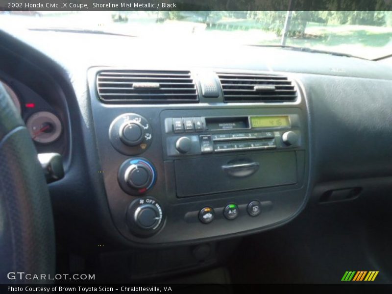 Shoreline Mist Metallic / Black 2002 Honda Civic LX Coupe