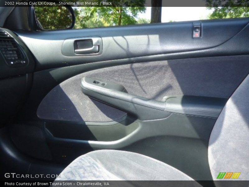 Shoreline Mist Metallic / Black 2002 Honda Civic LX Coupe