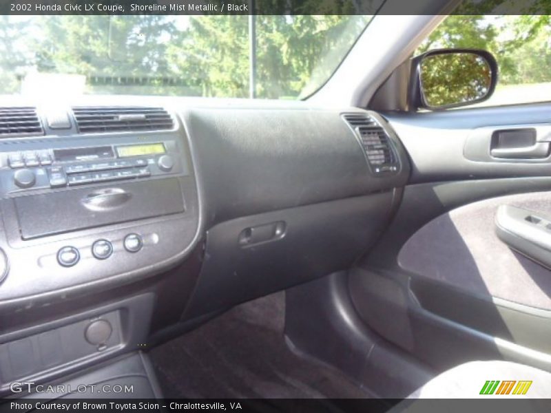 Shoreline Mist Metallic / Black 2002 Honda Civic LX Coupe