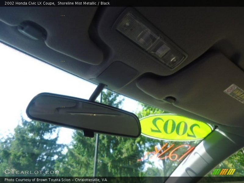 Shoreline Mist Metallic / Black 2002 Honda Civic LX Coupe