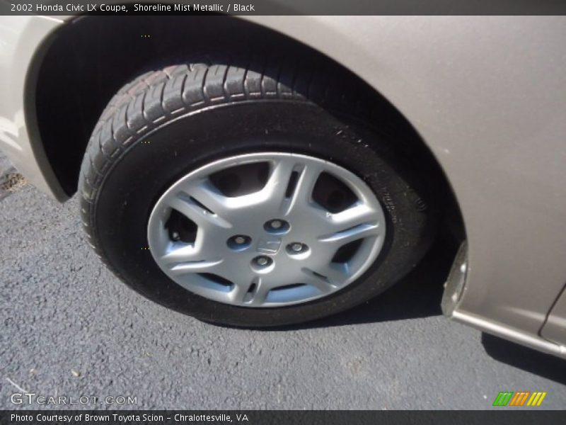 Shoreline Mist Metallic / Black 2002 Honda Civic LX Coupe
