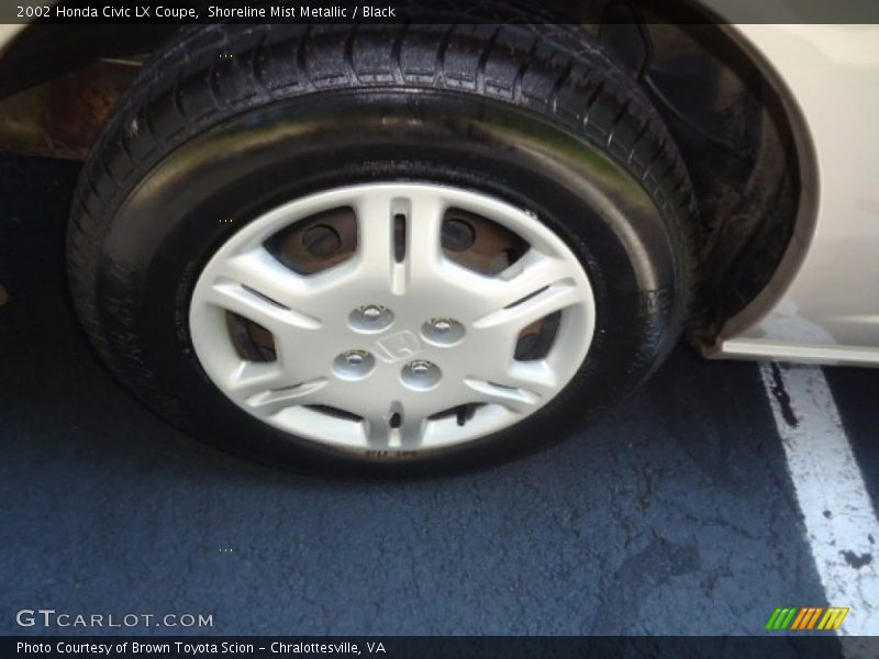 Shoreline Mist Metallic / Black 2002 Honda Civic LX Coupe