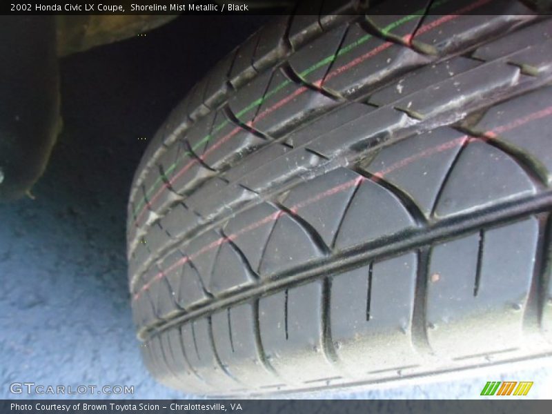 Shoreline Mist Metallic / Black 2002 Honda Civic LX Coupe